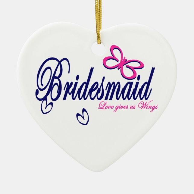 Love Gives us Wings Ceramic Ornament (Front)