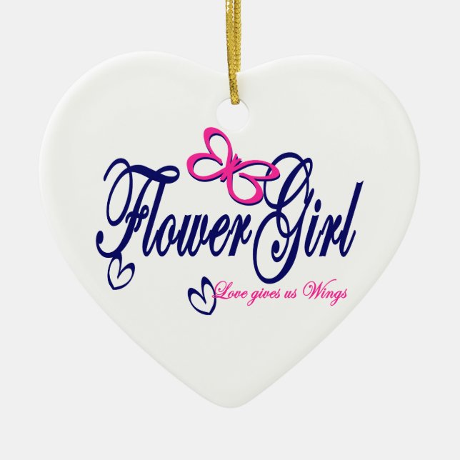 Love Gives us Wings Ceramic Ornament (Front)