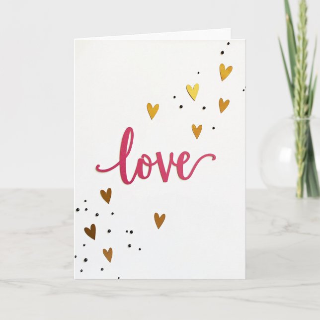 Love Glitter Hearts Special Card (Front)