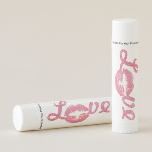 Love Glitter Pink Lipstick Kiss Lip Balm