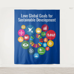 Love Global Goals for Sustainable Development Tapestry