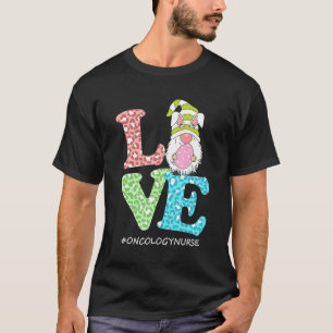 Love Gnome Oncology Nurse Leopard Happy Easter Day T-Shirt