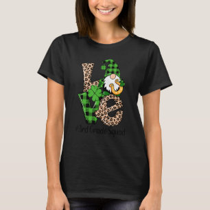Love Gnome Teacher Squad Happy Valentine Day 3rd G T-Shirt