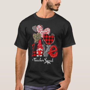 Love Gnome Teacher Squad Happy Valentine Gnome Tea T-Shirt