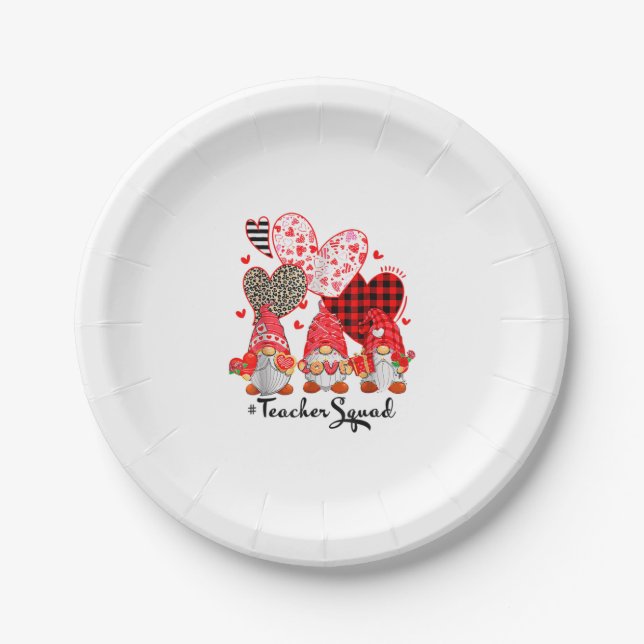 Love Gnome Teacher Squad   Paper Plates (Front)