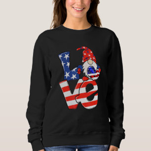 Love Gnome Usa Flag 4th Of July 2 Sweatshirt