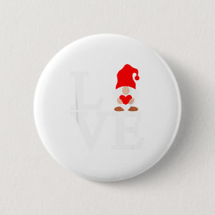 Love Gnome Valentines Button