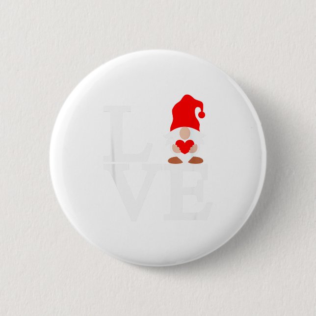 Love Gnome Valentines  Button (Front)