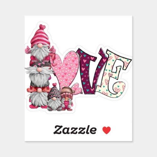 Love Gnome Valentines Day Sticker