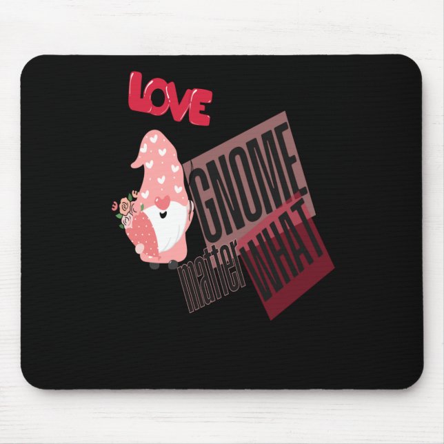 Love Gnome What Gnome With Flowers Balloon Sticker Mouse Pad (Front)