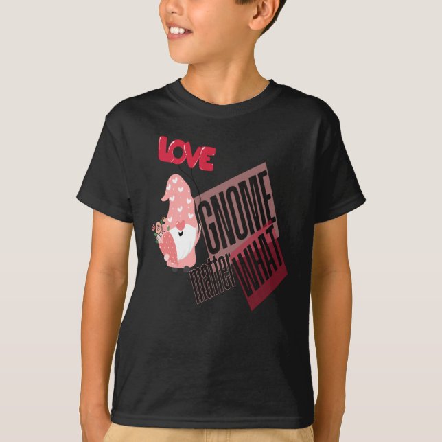 Love Gnome What Gnome With Flowers Balloon Sticker T-Shirt (Front)