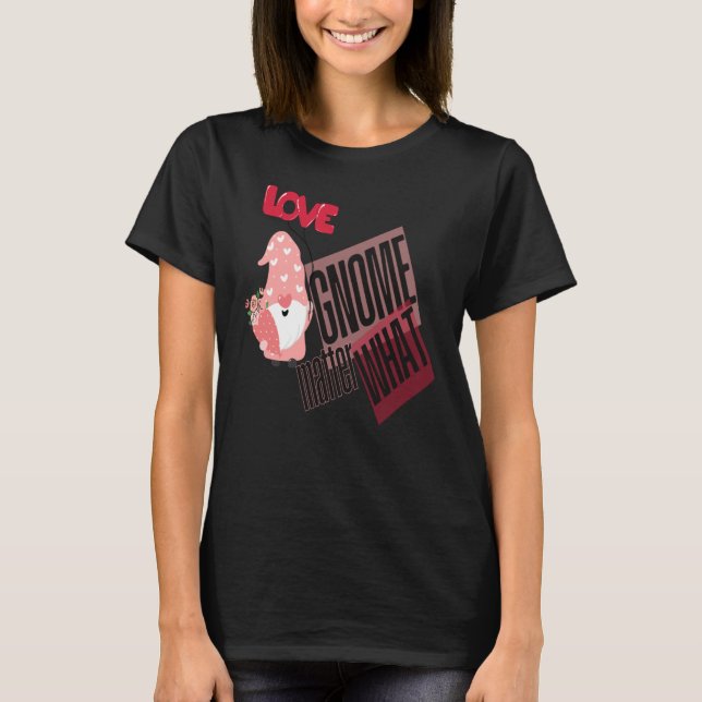 Love Gnome What Gnome With Flowers Balloon Sticker T-Shirt (Front)