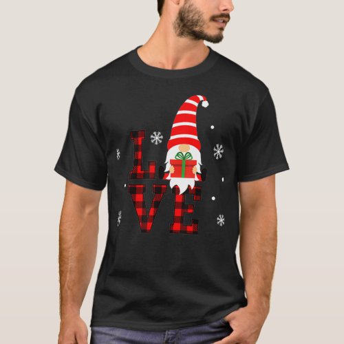 Love Gnomes Funny Christmas Matching Pajama Xmas S T_Shirt