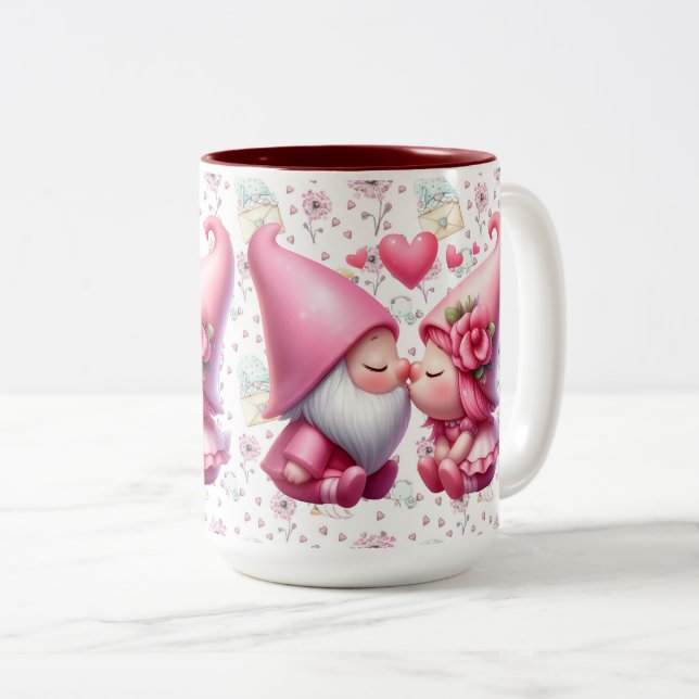 Love Gnomes Two-Tone Coffee Mug (Front Right)