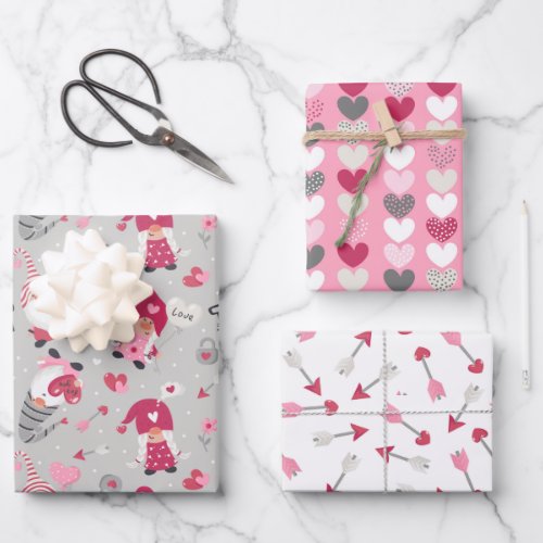 Love Gnomes Wrapping Paper Set of 3