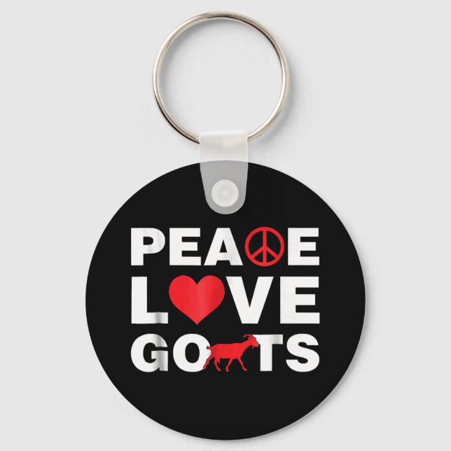 Love Goat Peace Goat Keychain (Front)