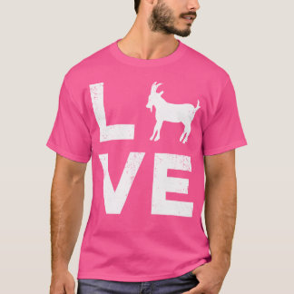 Love Goats Typography Funny Goat White T-Shirt