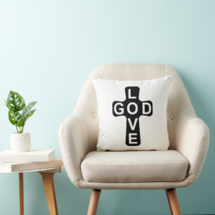 Love GOD 16x16 Throw Pillow