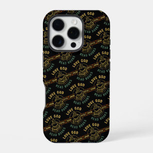 Love God Drink Coffee Read Books Lovers Vintage iPhone 16 Pro Case
