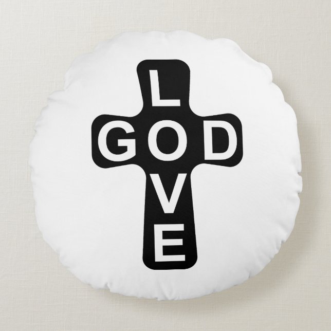 Love GOD Round Pillow (Front)