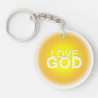 Love God Sunny Golden Yellow Round Keychain