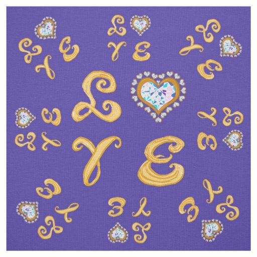 LOVE gold fabric font letters Love is all around