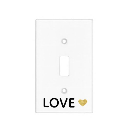 Love Gold Heart Light Switch Cover