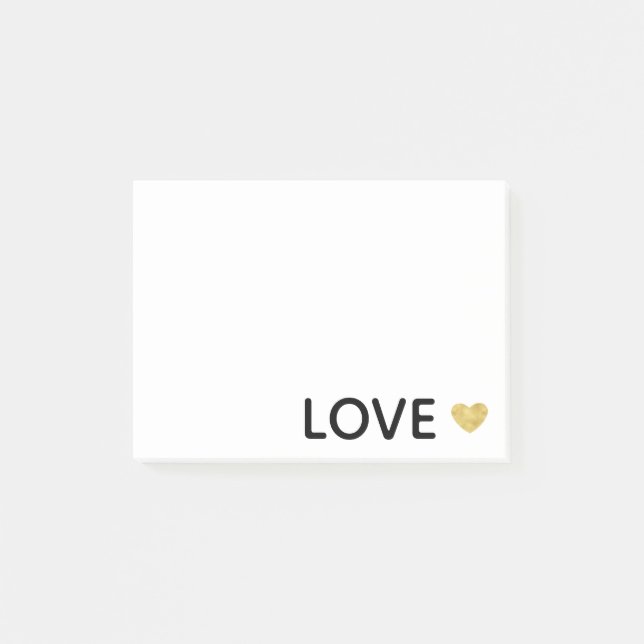 Love Gold Heart Post-it Notes (Front)