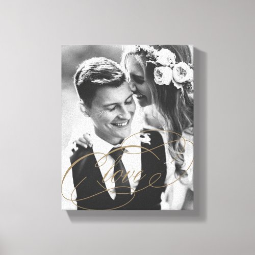 LOVE Gold Overlay Gift Photo Canvas