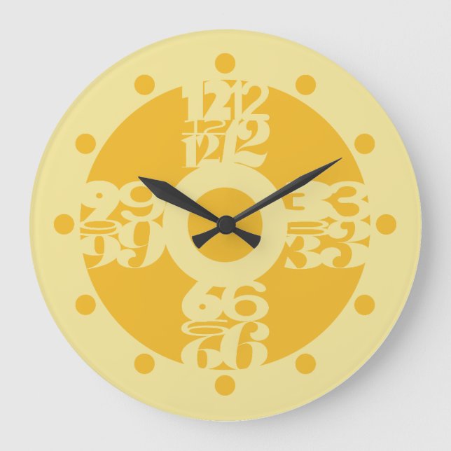 LOVE GOLD RUSH COLORS BY MASANSER PIXELAT LARGE CLOCK (Front)