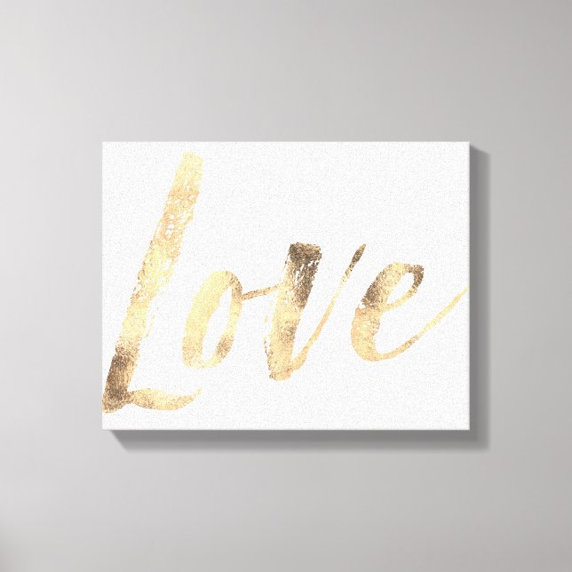 Love Gold White Inspirational Quotes Canvas Print (Front)