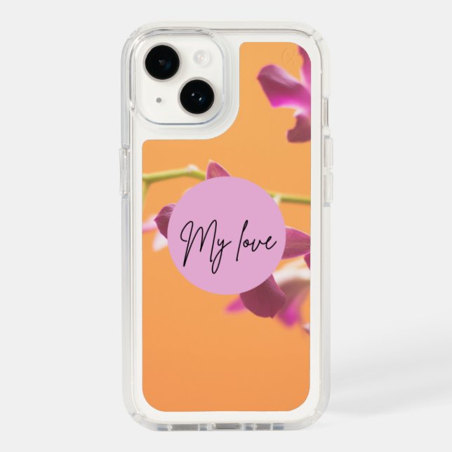Love Golden Brown Mobile Cover – Elegant Minimal H (Front)