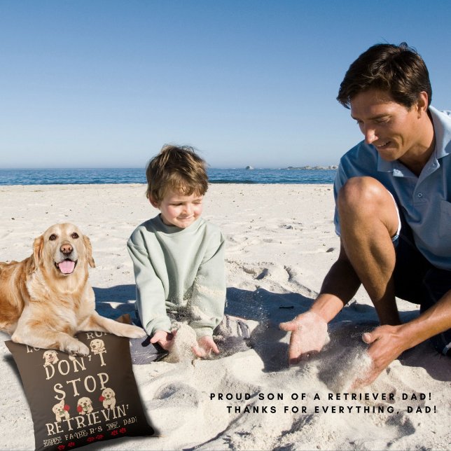 Love Golden Retriever Dad Dog Lover Father's Day Throw Pillow (Creator Uploaded)
