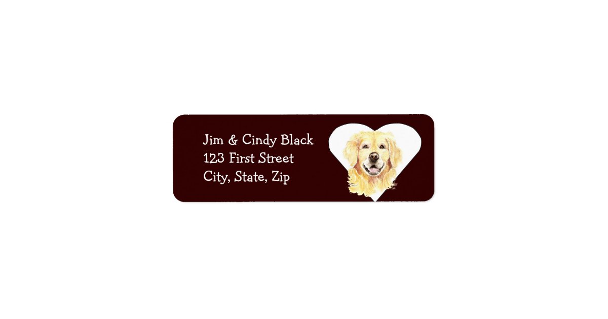Love Golden Retriever Dog Address Label Zazzle