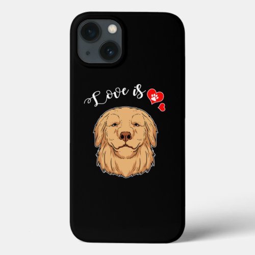 Love Golden Retriever Dog Owner Paw Heart Gift iPhone 13 Case