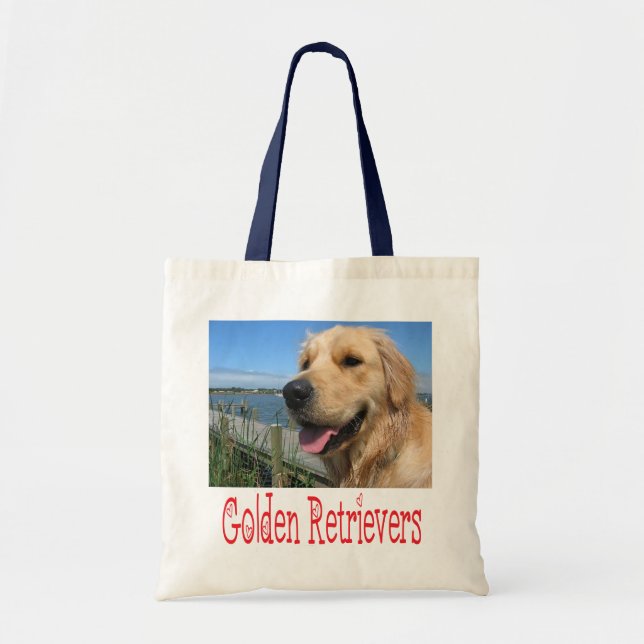 Love Golden Retriever Puppy Dog Canvas Tote Bag (Front)