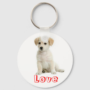 Love Golden Retriever Puppy Dog Keychain