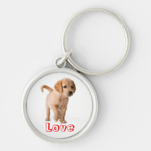 Love Golden Retriever Puppy Dog Keychain