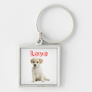 Love Golden Retriever Puppy Dog Keychain