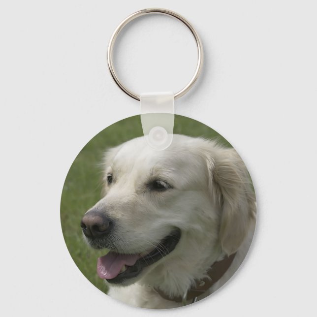 Love Golden Retriever Puppy Dog Keychain (Front)