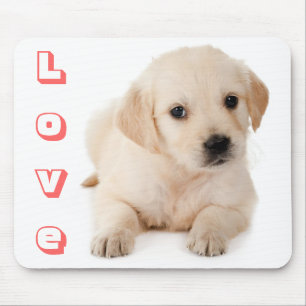 Love Golden Retriever Puppy Dog Mousepad