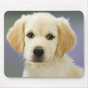 Love Golden Retriever Puppy Dog Painted Mousepad