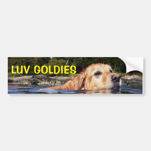 Love Golden Retrievers _ Bumper Sticker