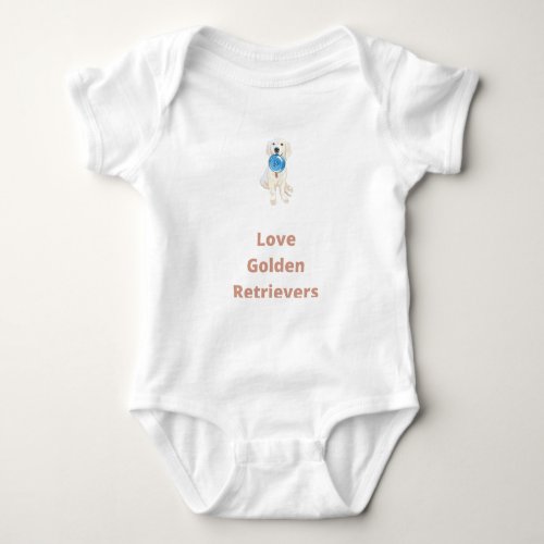 Love Golden Retrievers _ Golden Retriever Baby Bodysuit