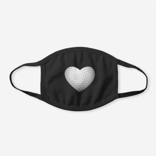 love golf heart sports athletic  black cotton face mask