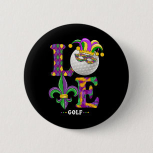 Love Golf Mardi Gras Costume Carnival Golf Lover  Button