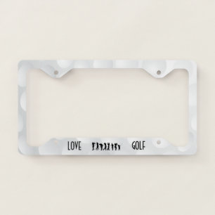 love golf number plate frame