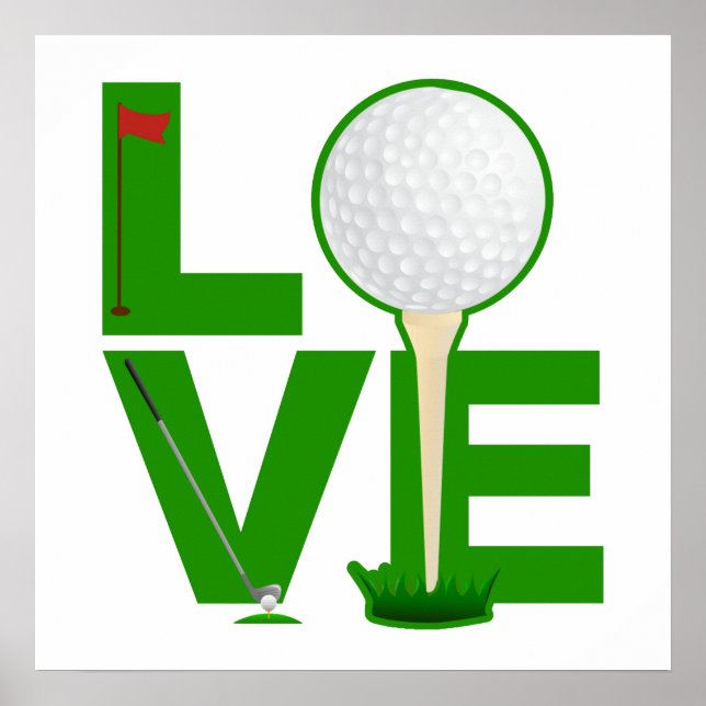 LOVE Golf print green letters (Front)