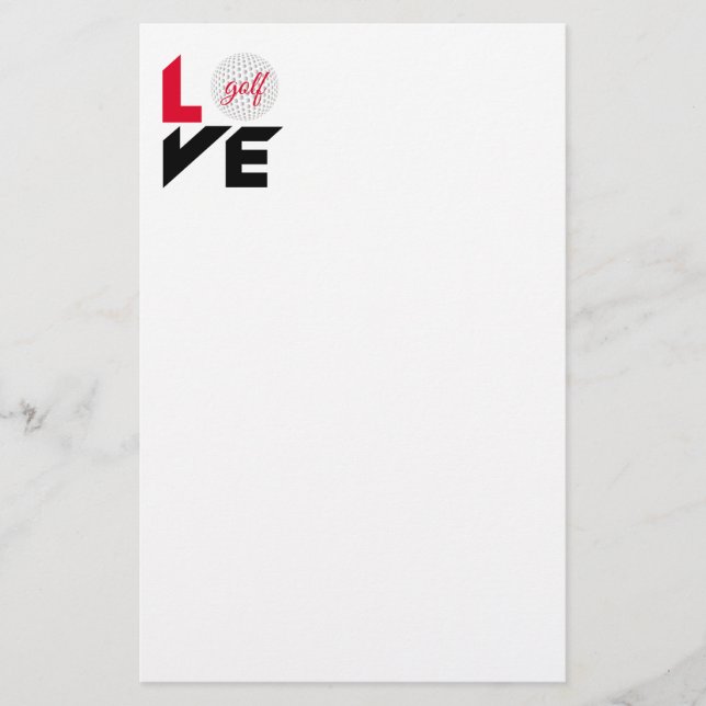 Love golf stationery (Front)