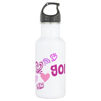 Love Golf Water Bottle by PolkaDotTees at Zazzle